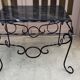 Wrought iron coffee table with black marble top
