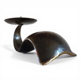 Bauhaus Sculptural Bronze Candlestick by Benno Meyer, 1930