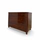 Italian art deco burl walnut chest of drawers, 1850s.