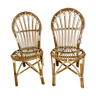 Paire de chaises en rotin fabrication landaise