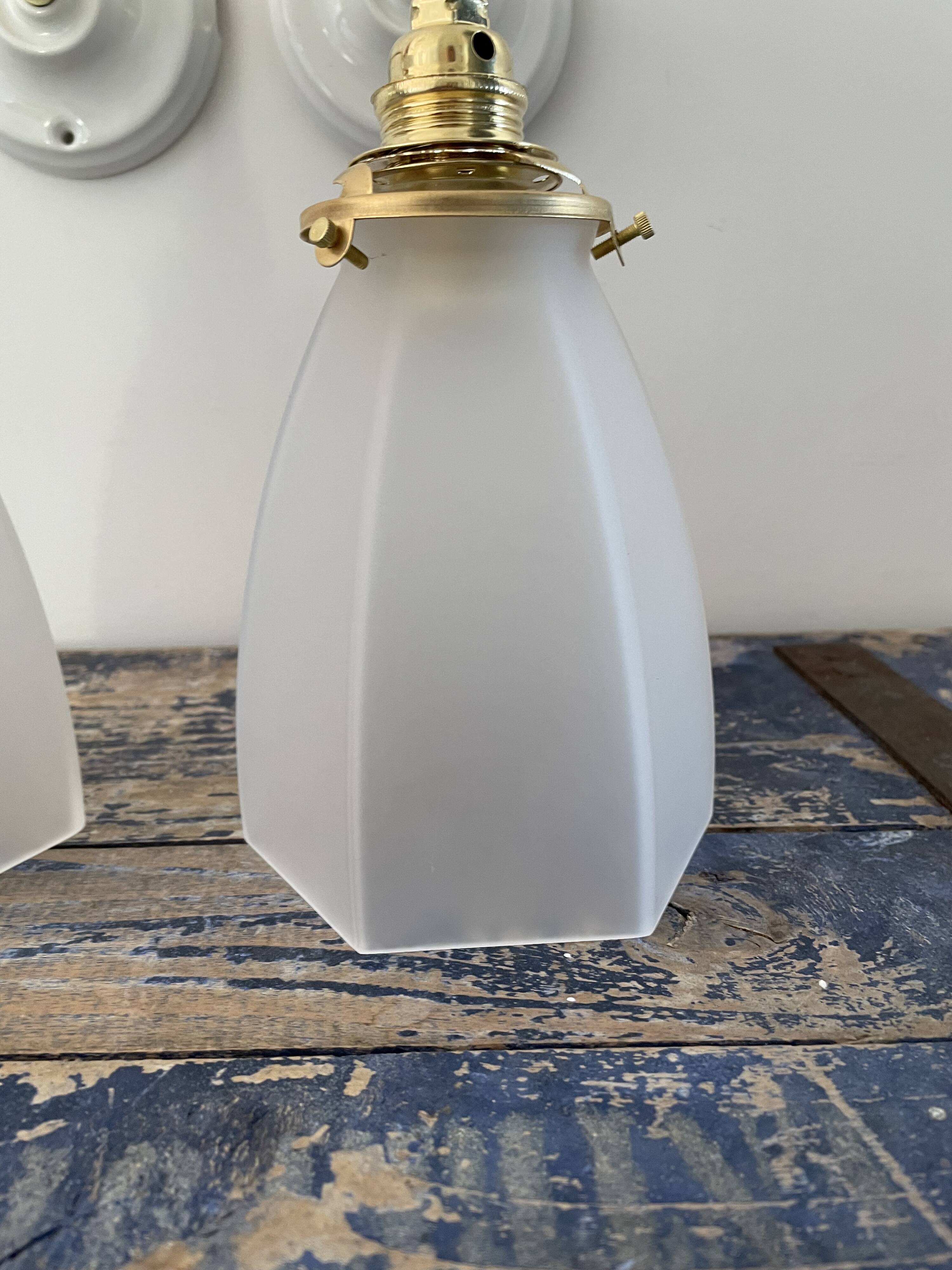 Set of two art deco wall lamps electrified to nine