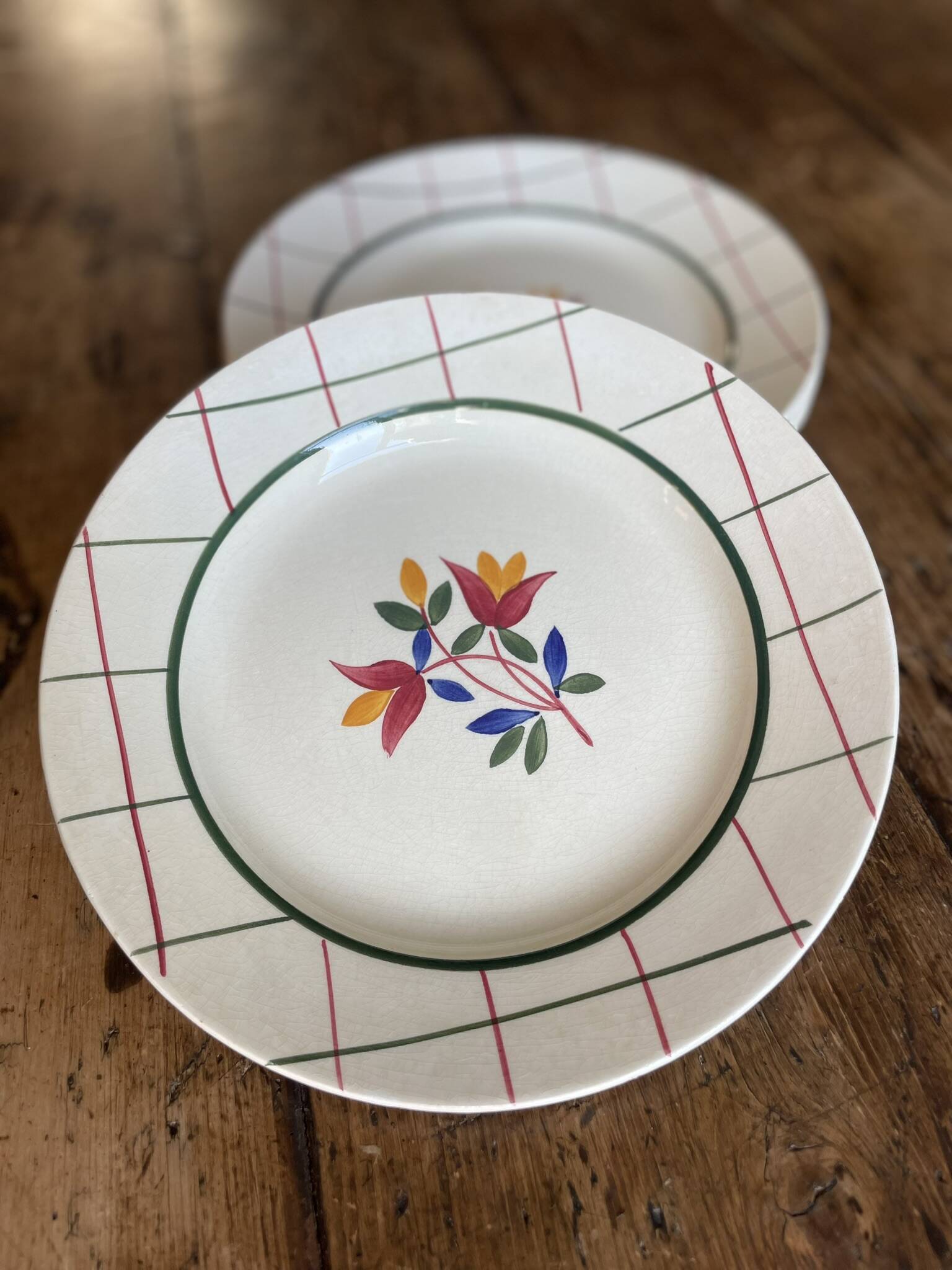 4 flat plates from Gien, Tamaris