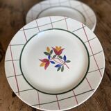 4 flat plates from Gien, Tamaris