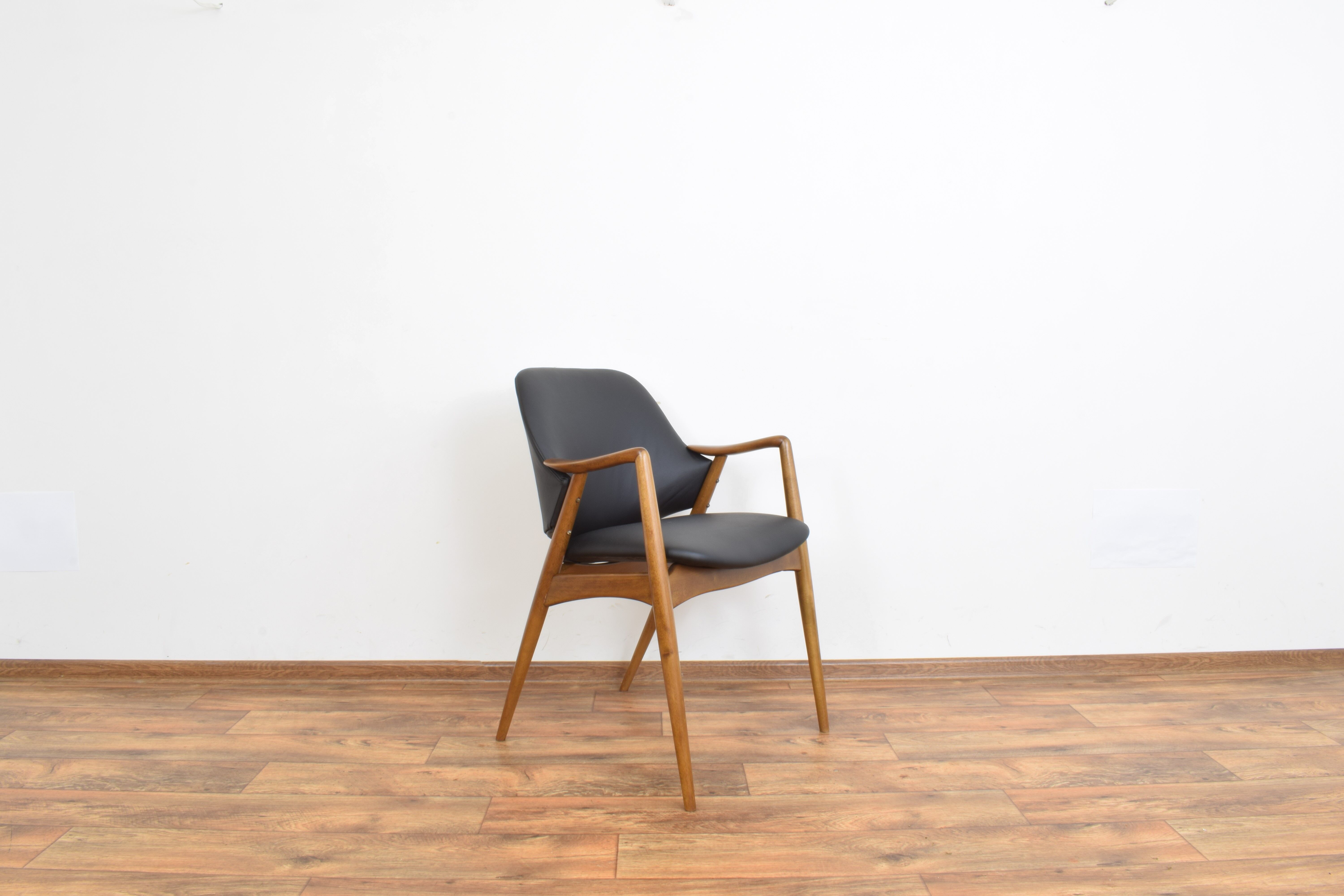 Swedish Leather Office Chairs by Alf Svensson for Dux, Set of 2