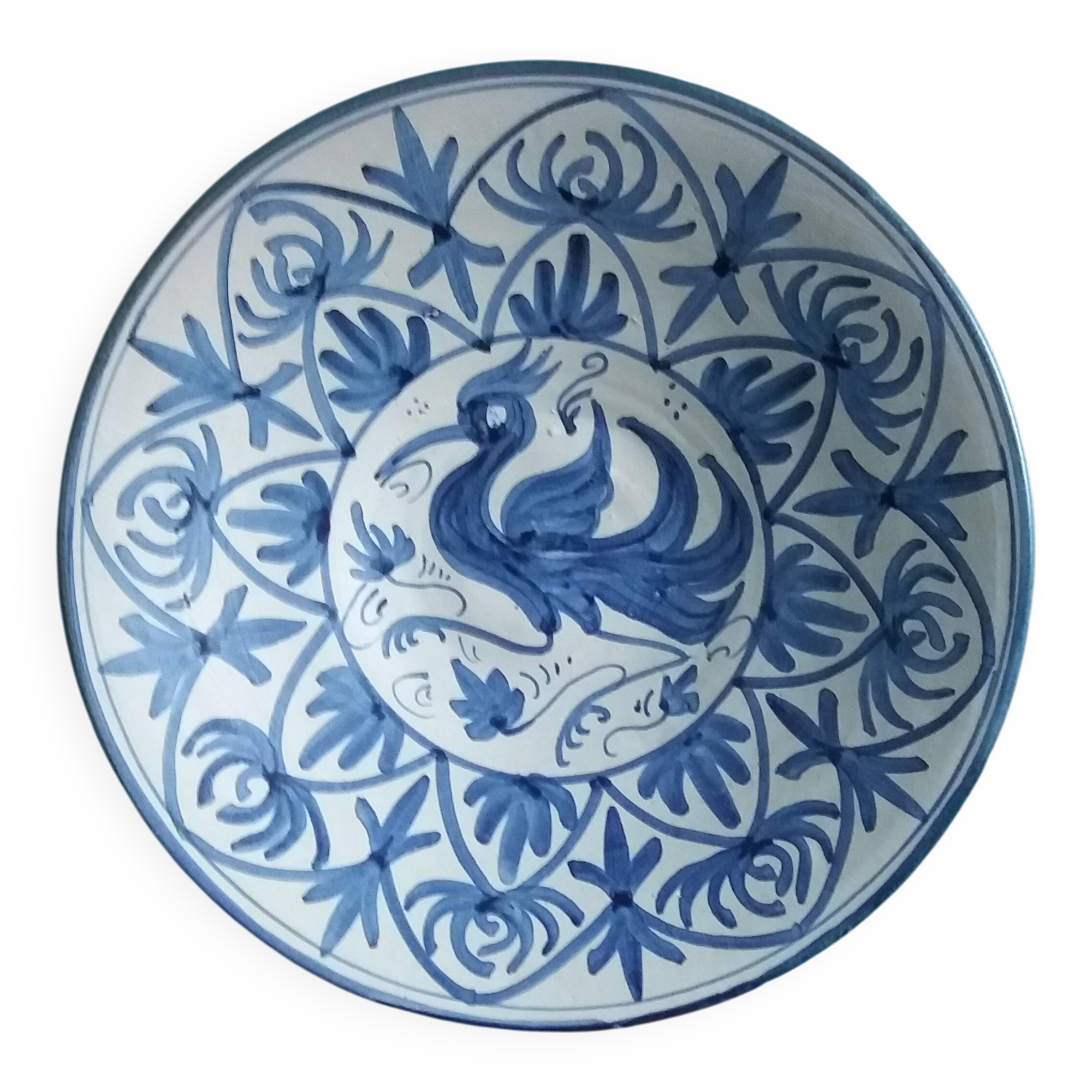 Decorative plate signed Punter, earthenware from Teruel, Spain.
