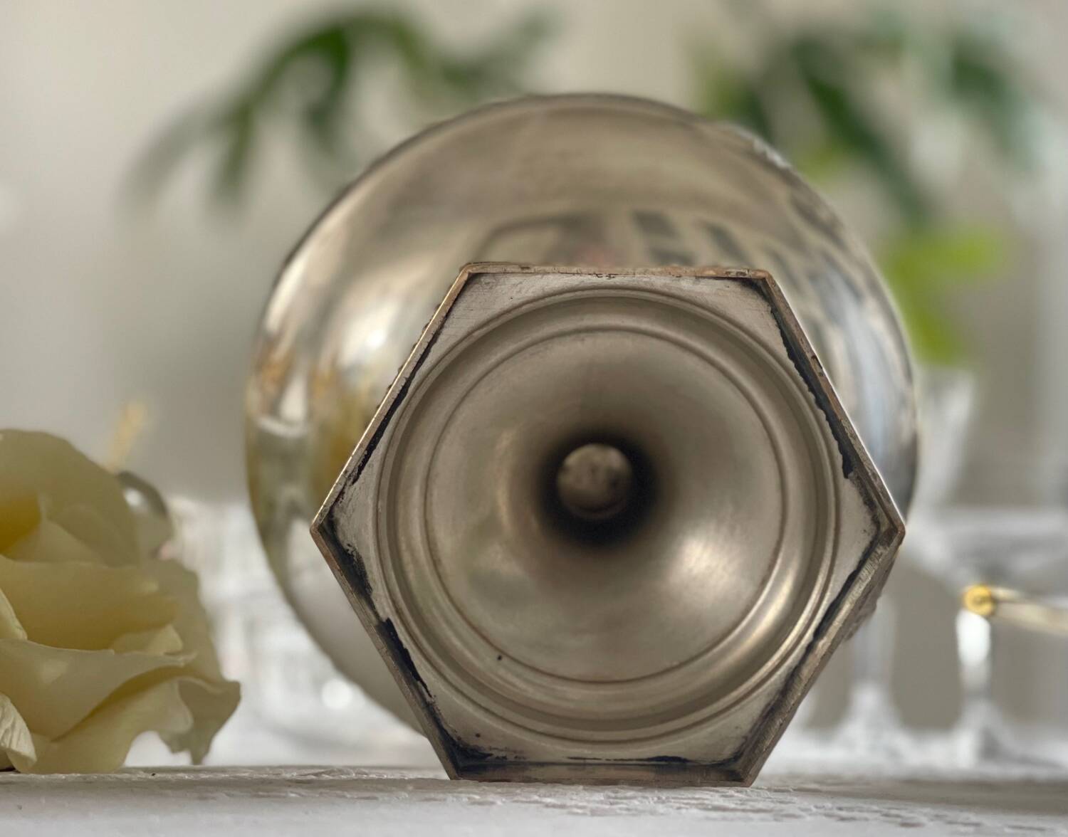 Coupe ancienne en verre et métal argenté