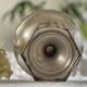 Antique glass and silver-plated metal cup