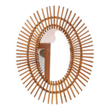 1960s rattan oval mirror (52*41 cm)
