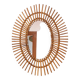 Miroir oval en rotin, années 1960