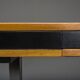 Mid-century modern oak and chrome desk with leather top, 1980s