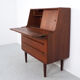 Danish teak secretaire with mirror and pull out desk, 1960s Danish teak secretaire with mirror