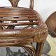 Ensemble table et quatre chaises en osier et bambou par Vivai Del Sud, 1970