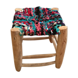 Stool Moroccan boucherouite colored