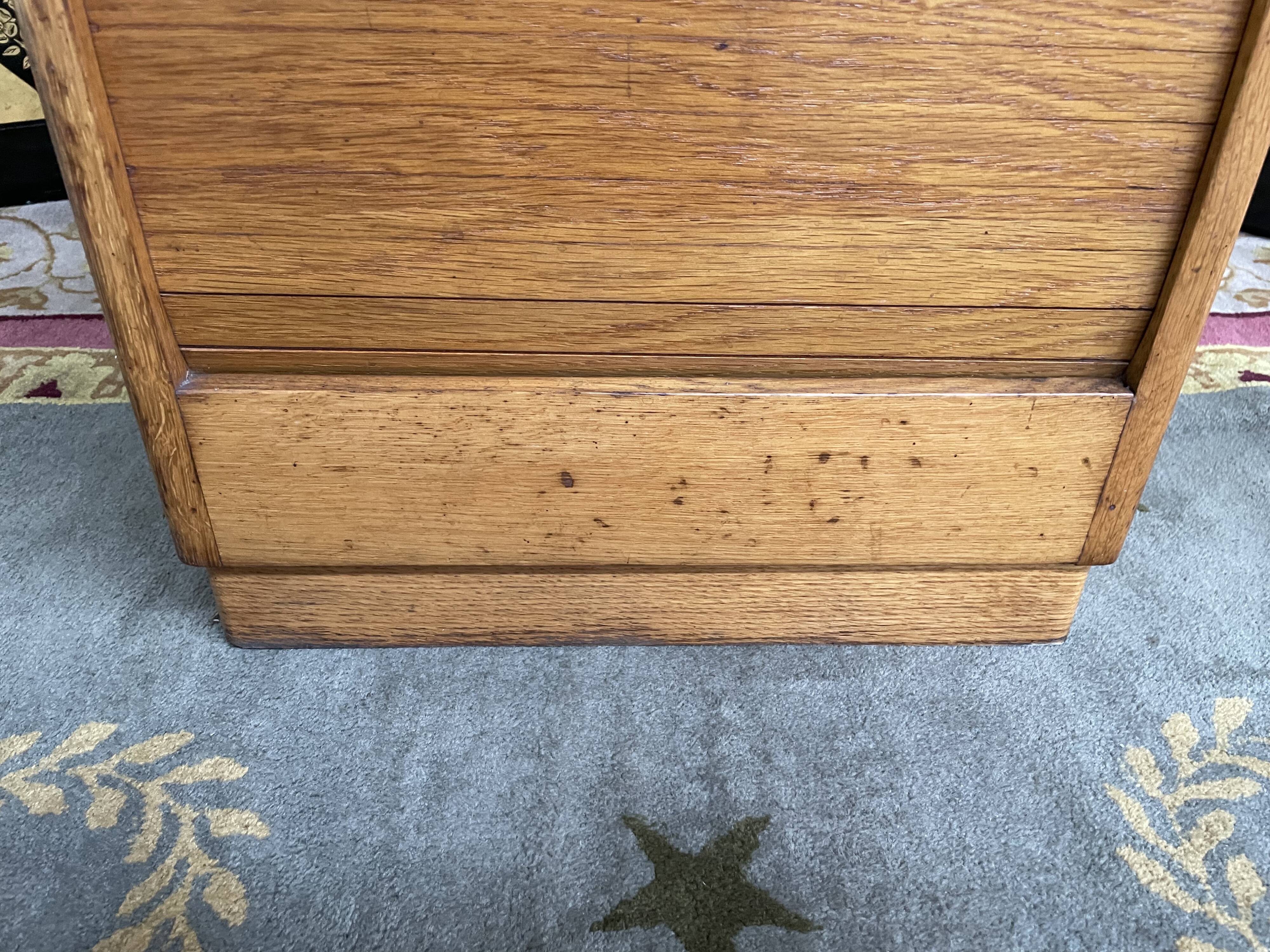 Oak notary curtain filing cabinet
