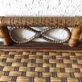 Console/small old desk in rattan