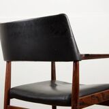 Danish Rosewood and Leather Office Chair by Erik Worts 1960.