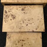 Set of 3 Rare Art Deco Burl Nesting Tables
