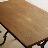 Vintage bistro table, stamped LAFA Aurillac.