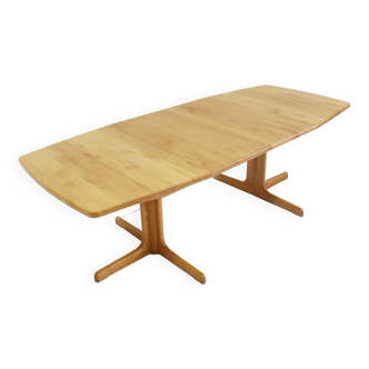 Table à manger vintage extensible en bois massif par Lubke 1960