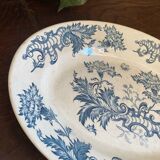 Plat de service ovale en terre de fer, Longwy, XIXe