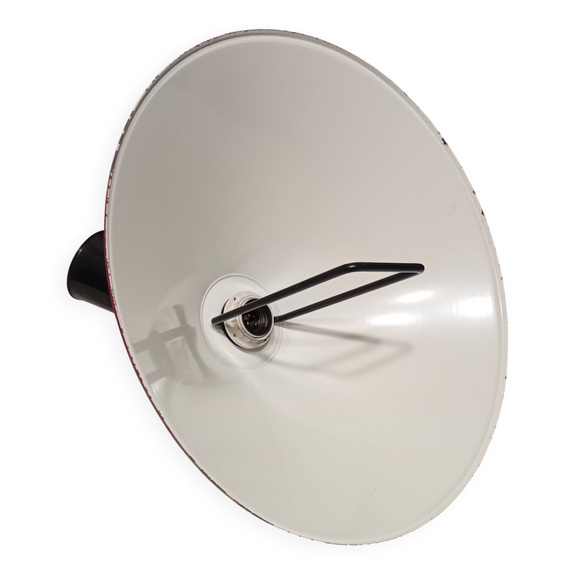 Vintage up and down pendant light in red and white lacquered metal