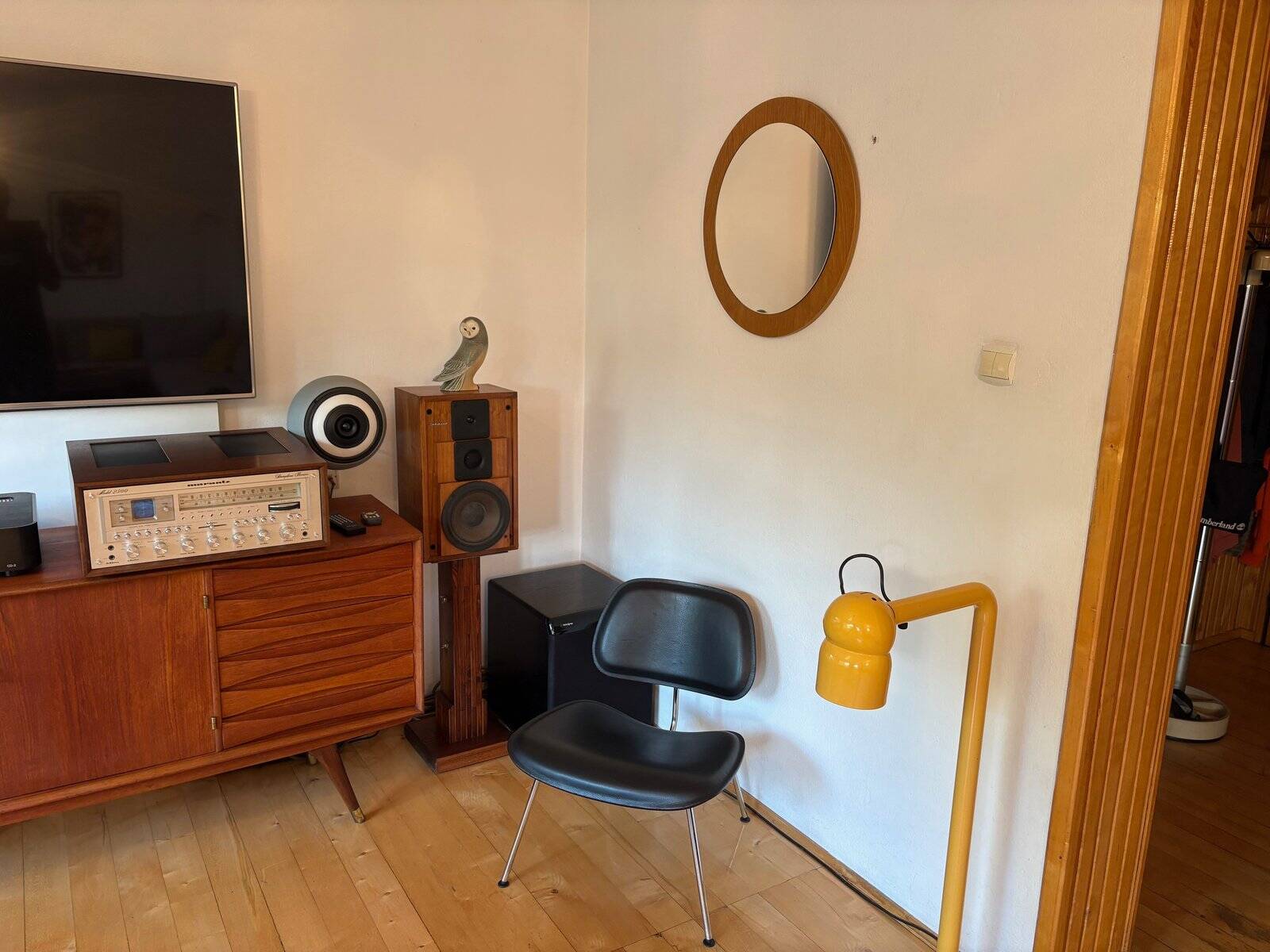 Minimalist brown mirror, 1960s