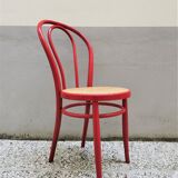 Chaise de salle à manger rouge, années 1980