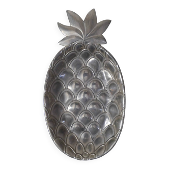 vide poche ananas en métal argenté