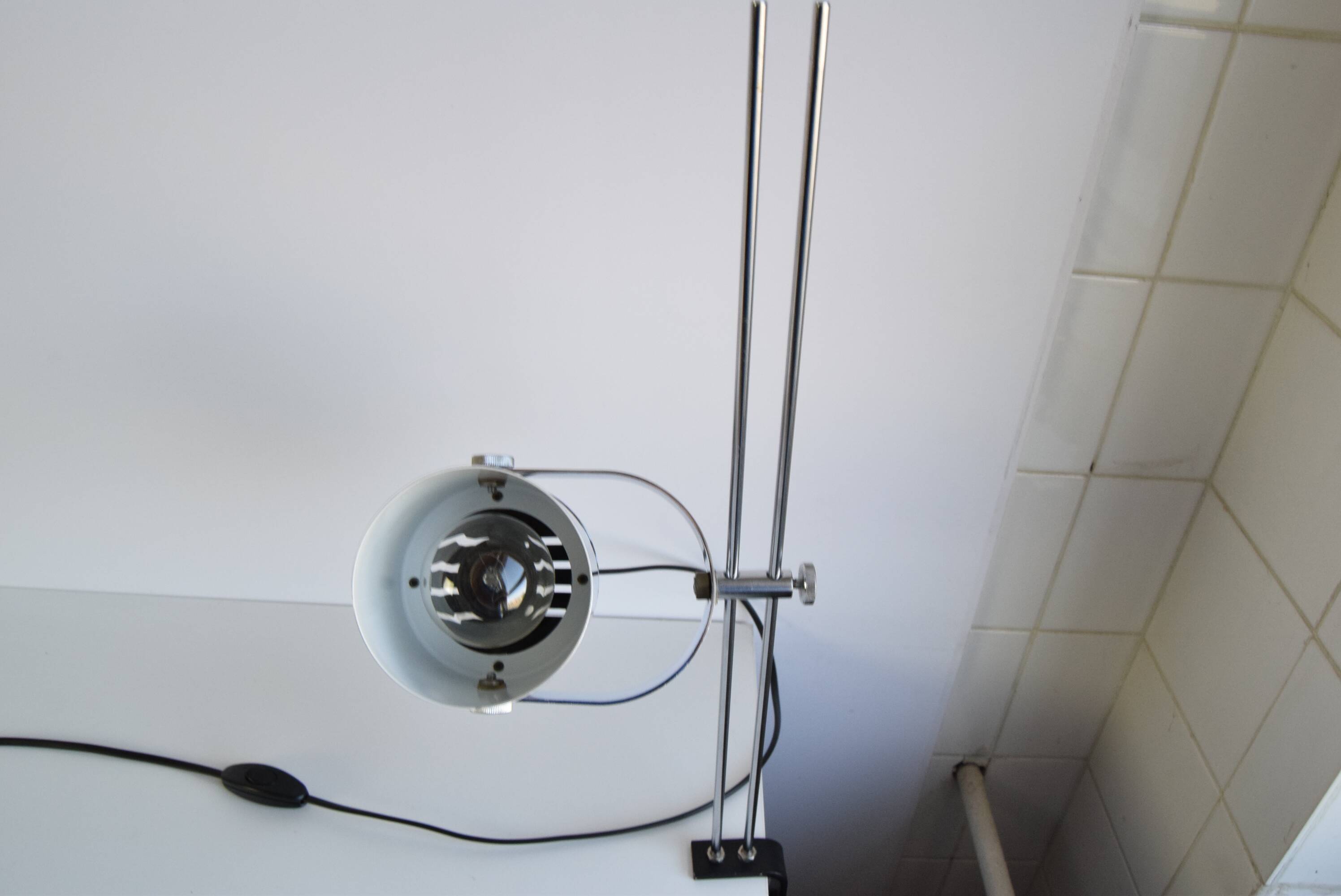 Stanislav Indra Chrome Plated Table Lamp, Czechoslovakia 1970's.