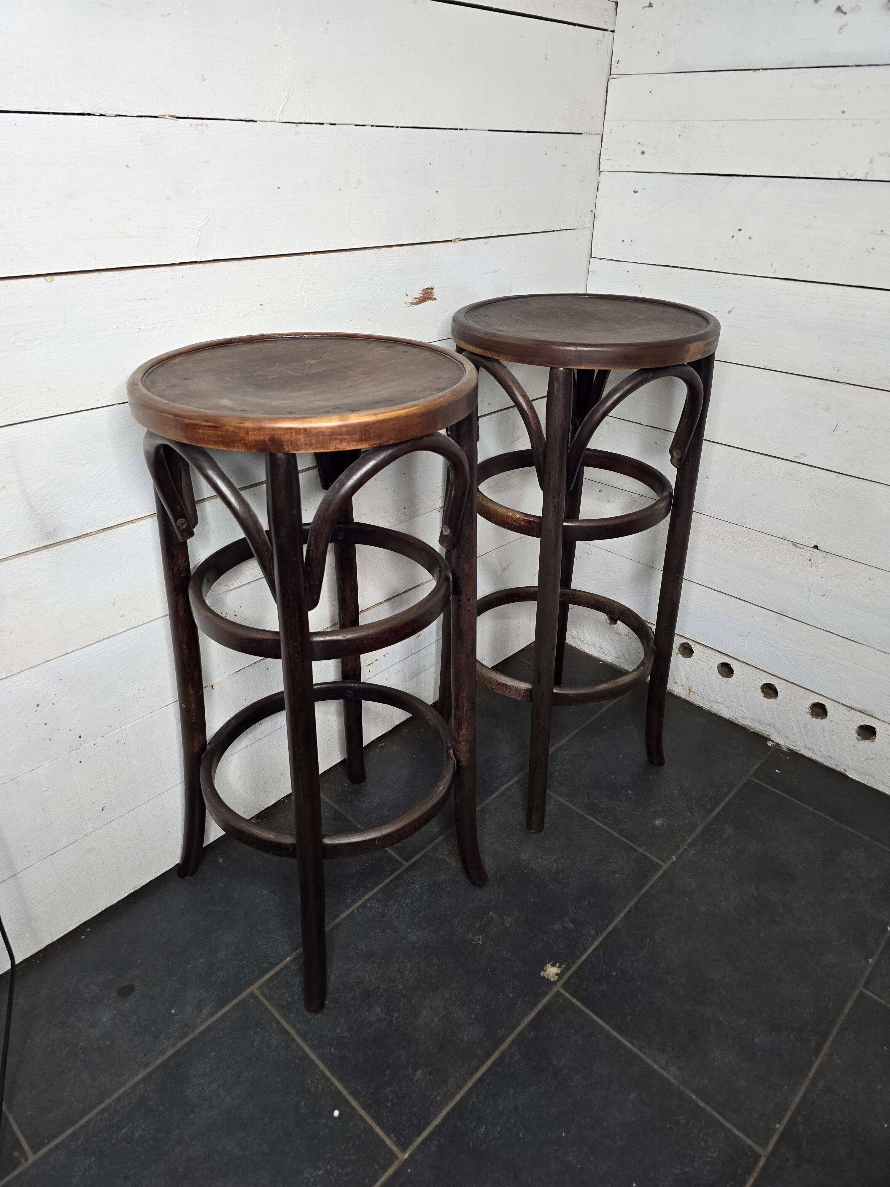 Pair of bentwood bistro stools