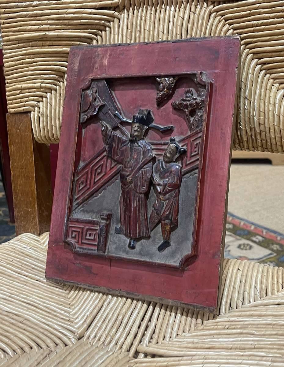 Chinese wooden bas-relief from the early 20th century.