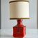 Red ceramic table lamp from Germany, 1970s