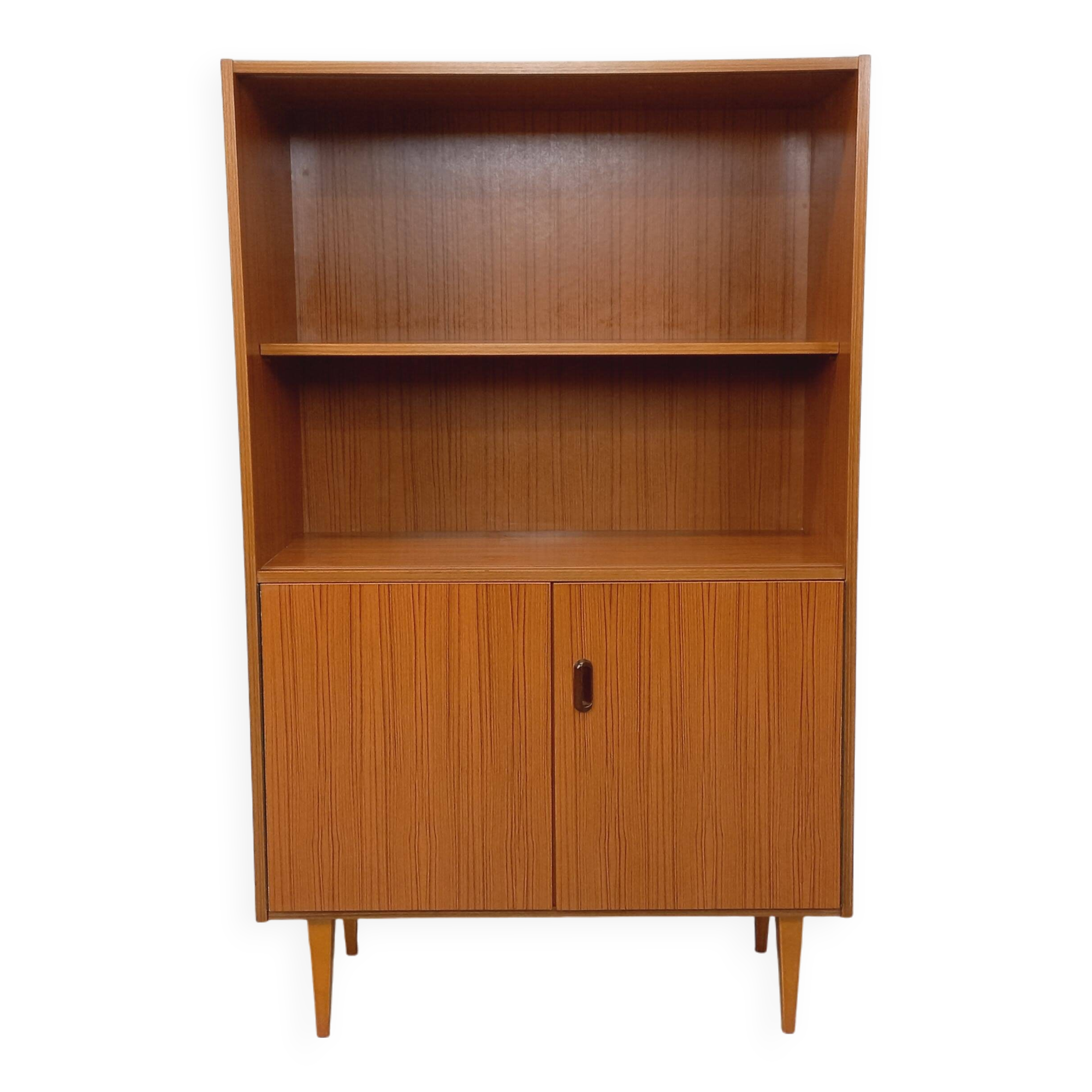 Vintage Scandinavian style storage bookcase in melamine and teak from the 60s