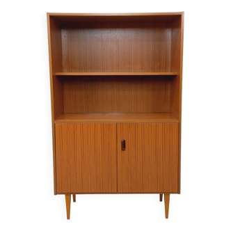 Vintage Scandinavian style storage bookcase in melamine and teak from the 60s