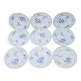 9 Antique KG Lunéville Plates, Regence Model