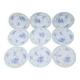 9 Antique KG Lunéville Plates, Regence Model