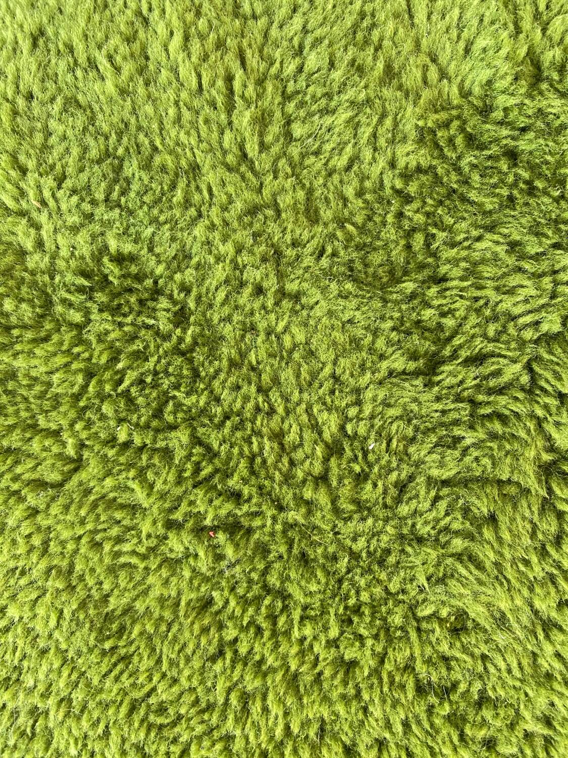 Lot 2 green fur poufs from the 70s