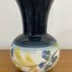 Antique vase jersey pottery ceramic white & black + vintage flower decor