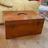 Vintage wooden toolbox chest