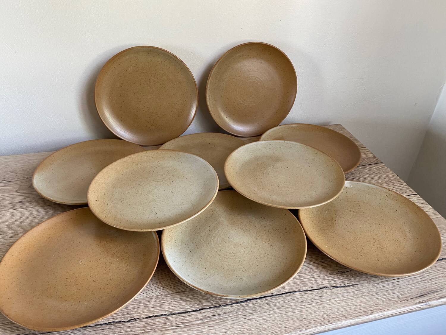 10 Stoneware Dessert Plates France CNP Village Neuve