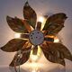 Golden Flower Shape Flushmounts by Hans Kögl, 1970s, Set of 2