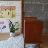 Bedside table oak compass legs - vintage