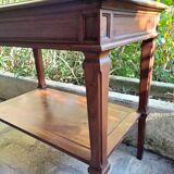 Napoleon III style Worker side table in solid light wood rectangular 1880