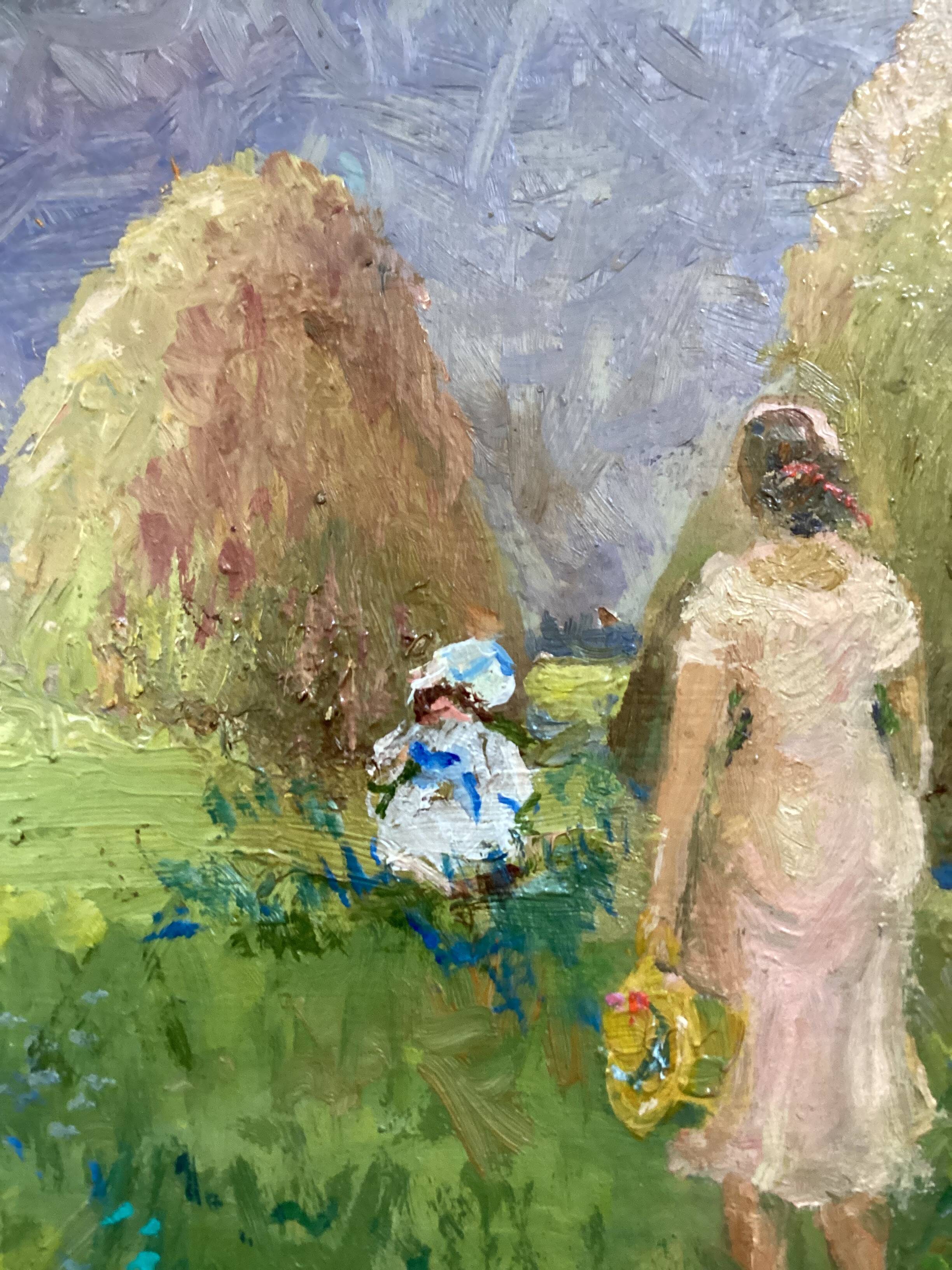 Oil painting on cardboard signed, dimensions: height - 42.5 cm, width - 48.5 cm.