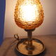 Lampe vintage ambrée pointe de diamant montée sur bougeoir