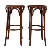 Pair of curved wooden stools