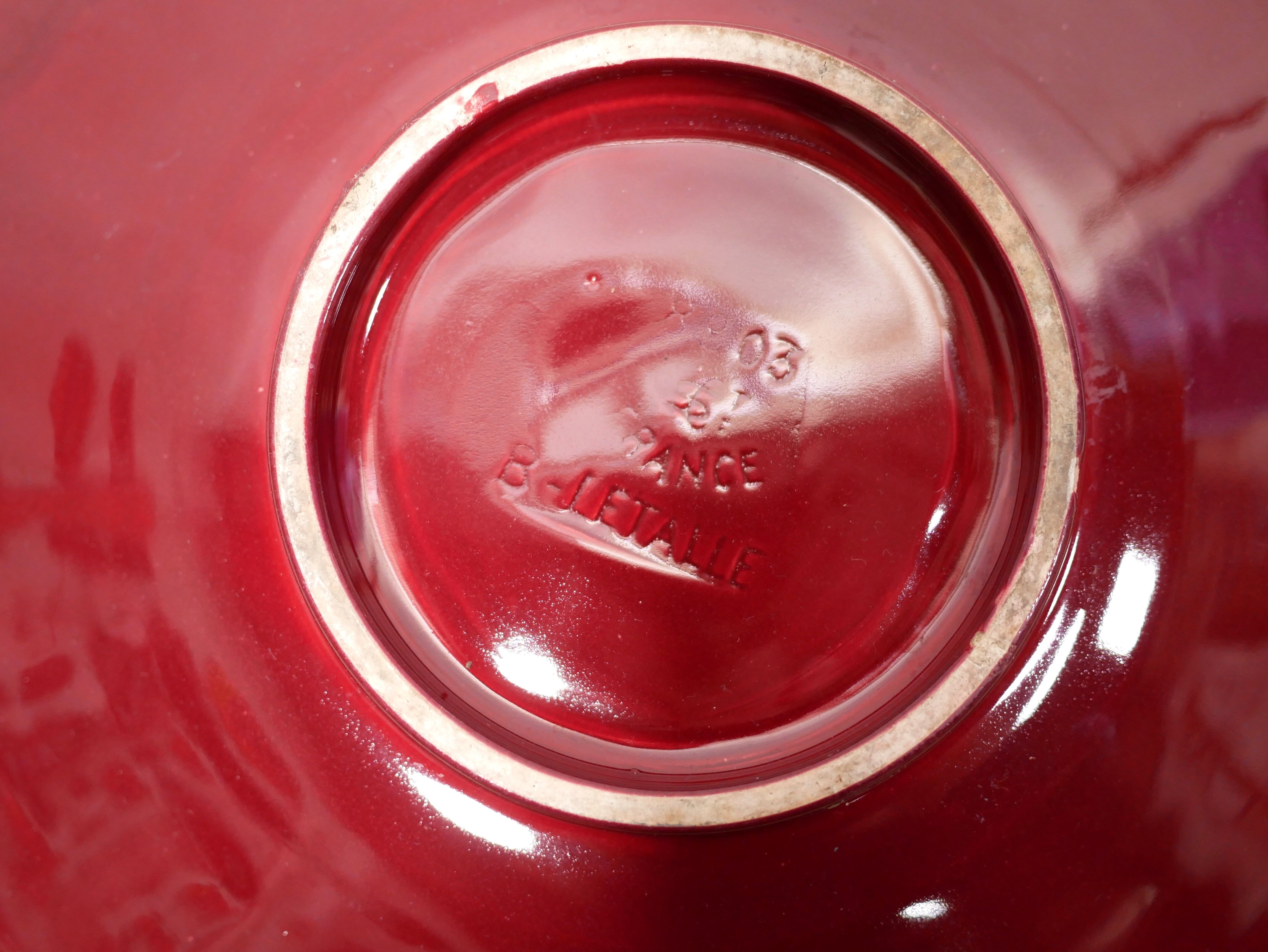 Coupe à fruits vintage en céramique par Blanche Letalle pour la manufacture Saint Clément