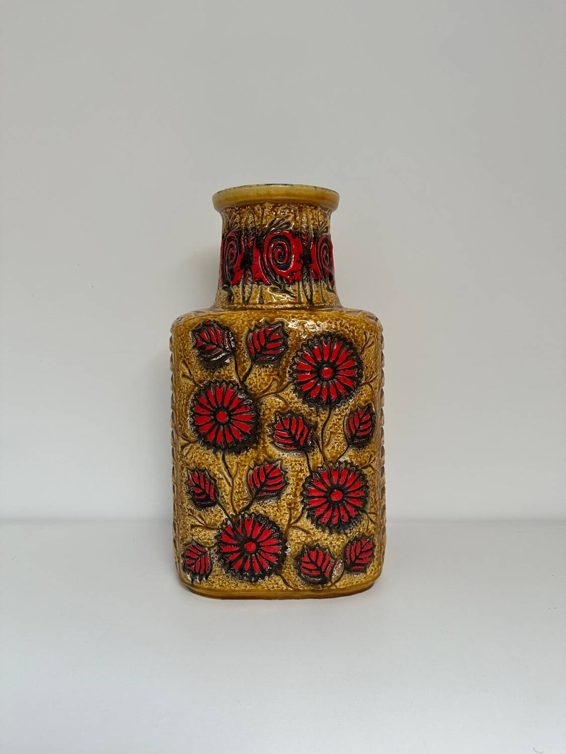 Large German ceramic vase 1970, vintage