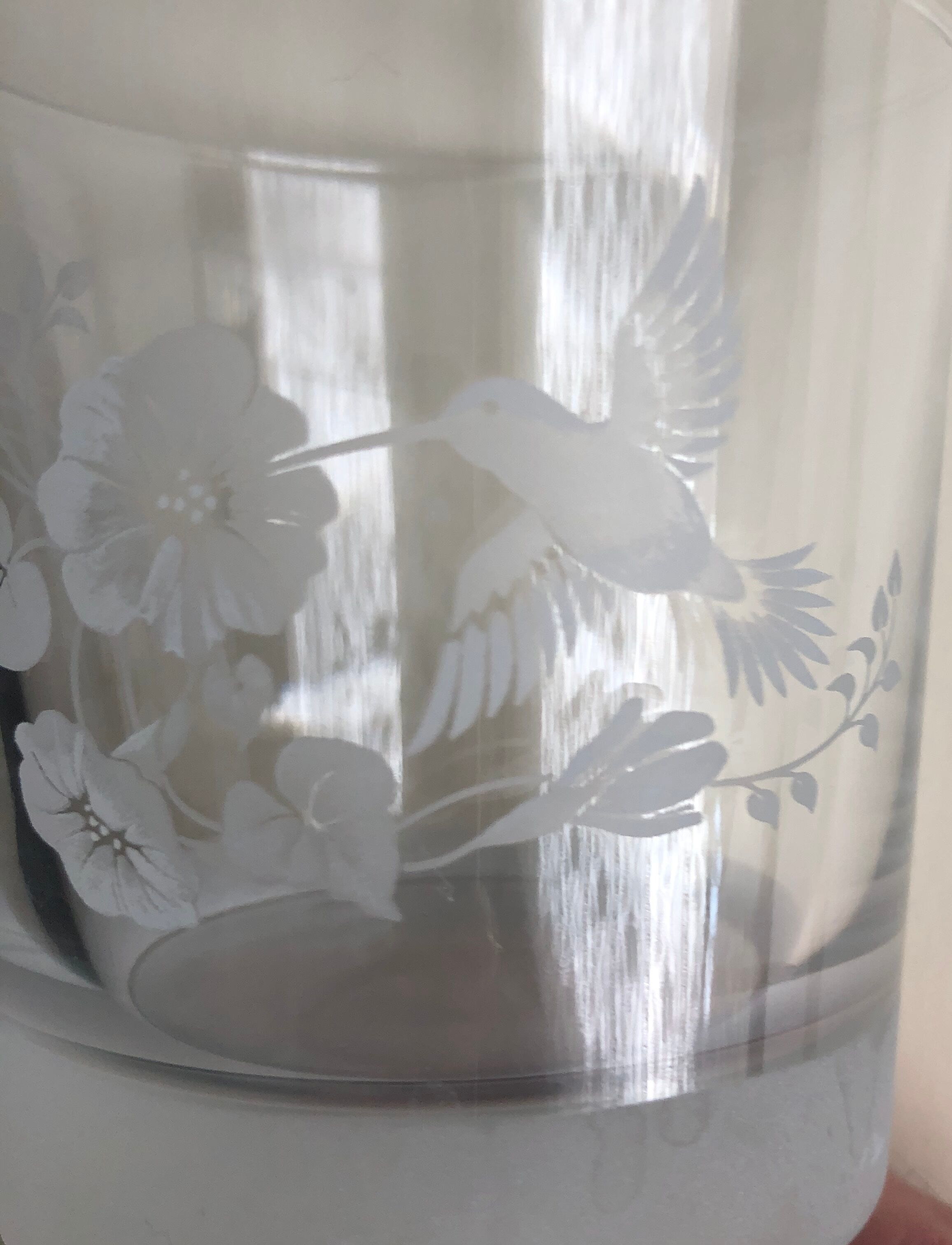 Set of three crystal whiskey glasses