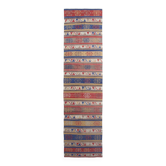 Tapis de couloir kilim vintage en laine bleu marine et rouge